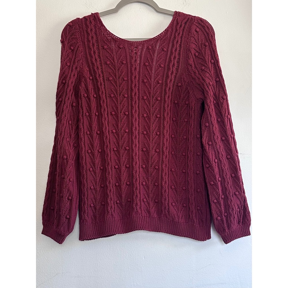 Sezane Beryl Pointelle Bobble Knit V-Neck Cardigan Sweater Parisian Romantic SM - Picture 3 of 10